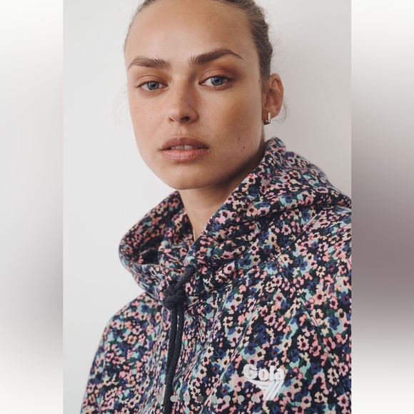 Gola X Anthropologie NWT generous S/M Hoodie Sweatshirt Floral Design, pockets - Picture 15 of 15